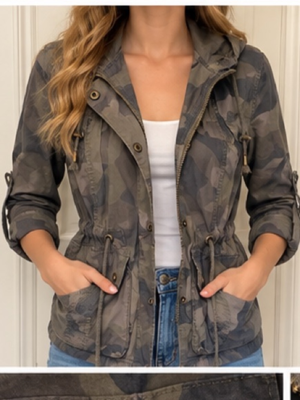 Hooded Camo Utility Jacket 90s